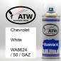 Preview: Chevrolet, White, WA8624 / 50 / GAZ: 400ml Sprühdose, von ATW Autoteile West.